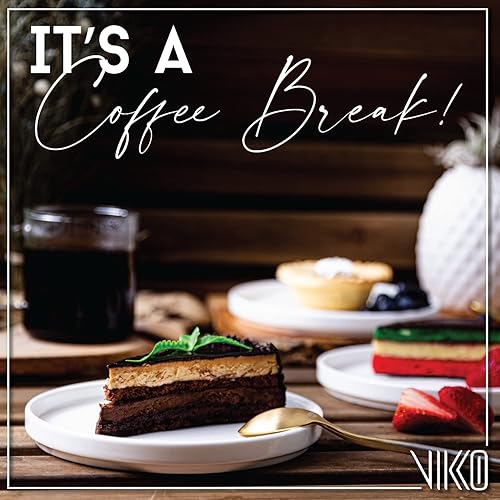 Miniatura 4 de Vikko Plato de ensalada, juego de 6 platos blancos, porcelana de hueso, platos de postre apilables de 6.5 pulgadas