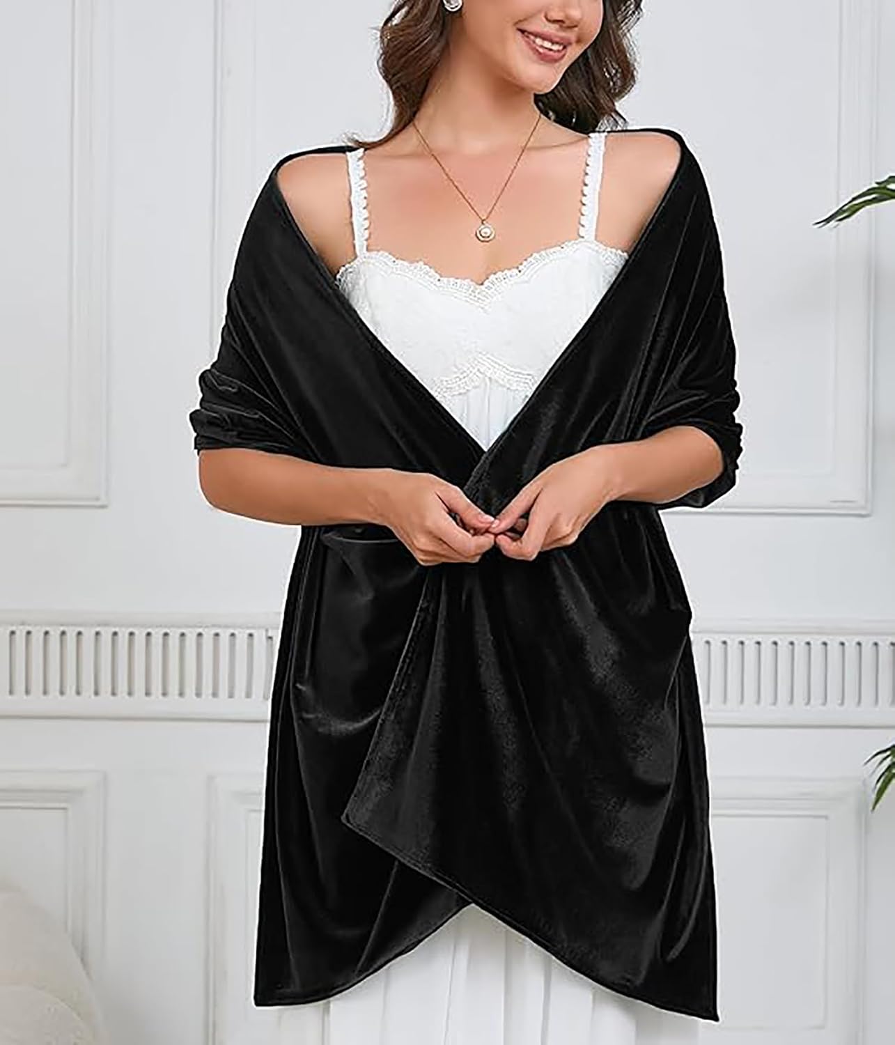 Shawl Wraps for Women,Velet Shawls and Wraps for Evening Dresses Winter Warm Foral Shawl Bridal Scarfs Cover Up