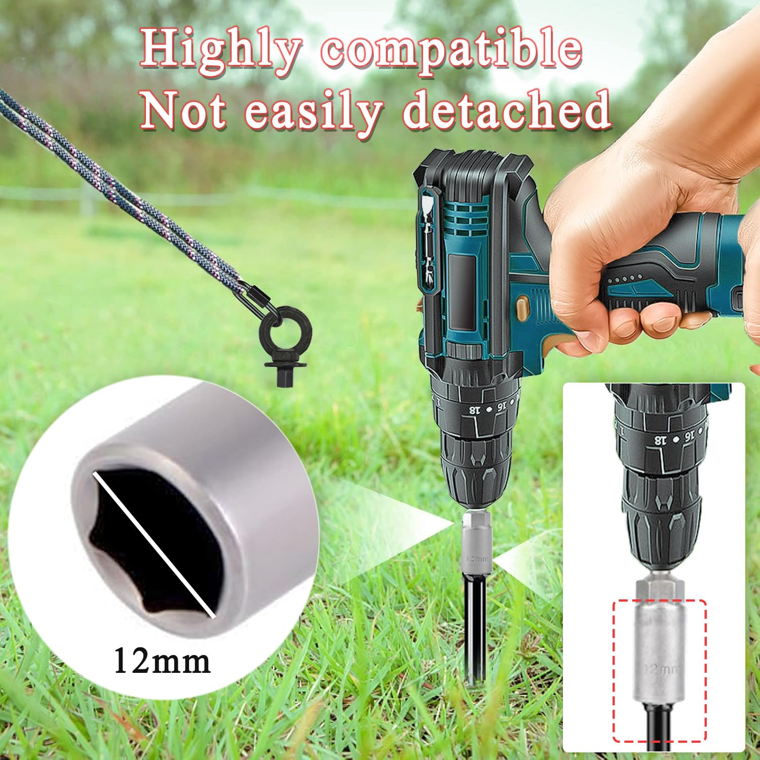 4er Set Bodenanker, Erdanker Trampolin, Zeltheringe, Heavy Duty Metall Trampolin Anchor Kit, starker Wind für Zelt, Vordach, Schuppen