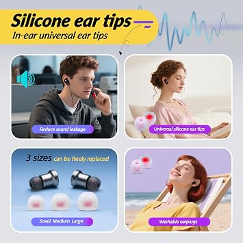 Earbud Tips, 48 PCS Earphone Buds Replacement Tips, Ear Phone Rubber Ends Buds with Noise Isolation and Comfortable, Earbud Replacements 4 Color, 3 Size (S/M/L)