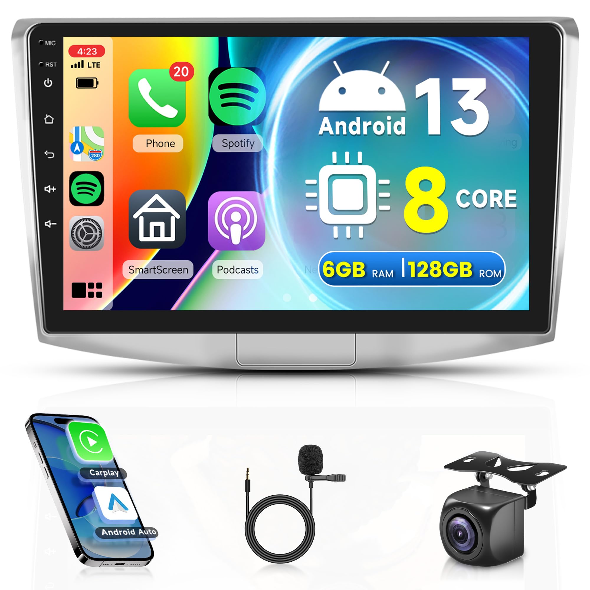 6G+128G 8 Core Bezprzewodowe radio samochodowe z systemem Android dla VW Magotan/CC Passat B7/B6 2010-2015 10.1 Cal Radio samochodowe z Androidem Auto GPS Navi WiFi Mirror Link Bluetooth FM/RDS/DSP EQ