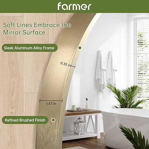 Miniatura 10 de FARMER Espejo ovalado negro, espejo ovalado de baño de 24 x 36 pulgadas, espejo de pared con marco de metal, espejo negro, espejo de tocador de baño