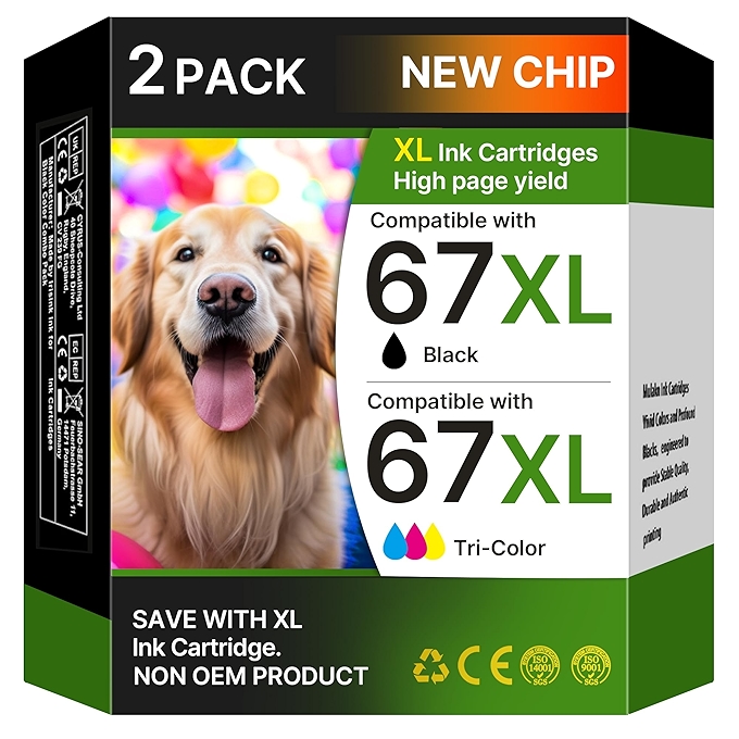 HP 67 XL黑色墨盒适用Deskjet系列喷墨打印机