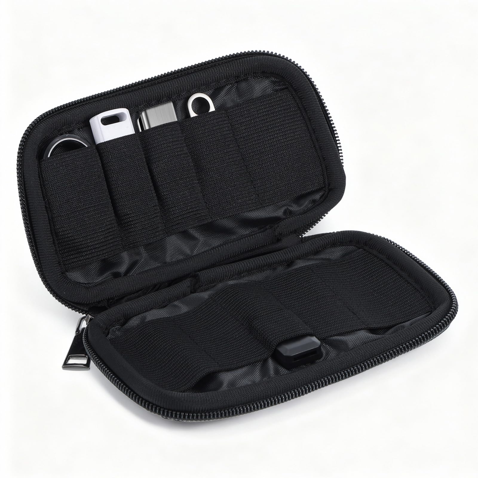 Ouligay USB Flash Drive Case Organizer 10 Slots USB Holder Storage Bag Portable Thumb Drive Caes Black Jump