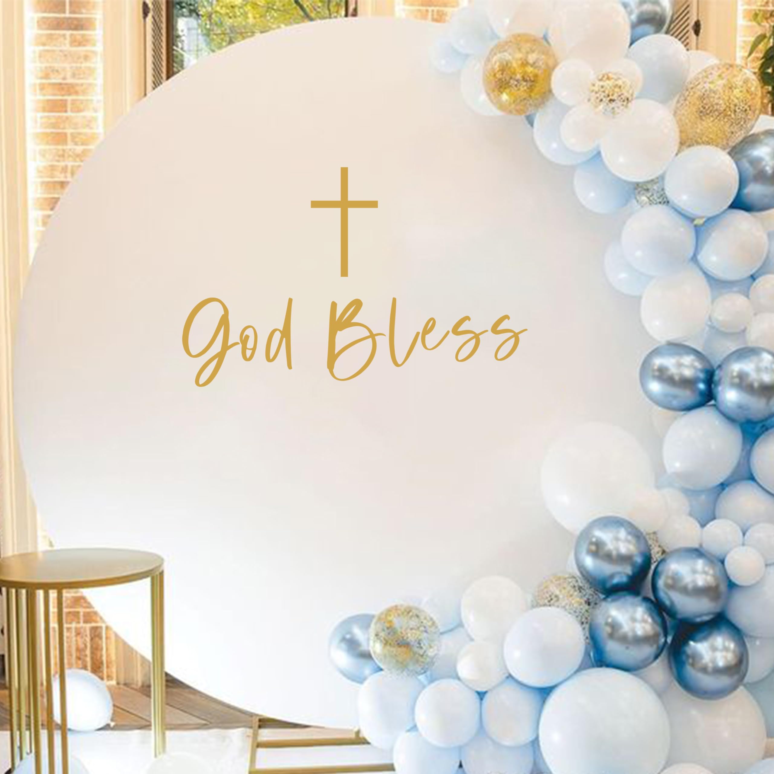 God Bless Baptism naklejka ścienna na łuk balonowy – God Bless Party kalkomania, chrzest, pierwsza komunia, przyjęcie, dekoracja ścienna, naklejka ścienna