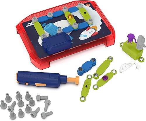 Miniatura 8 de Educational Insights Diseño y perforación de circuitos espaciales, kit de ciencia de construcción de circuitos iniciales, juguete STEM, 52 piezas
