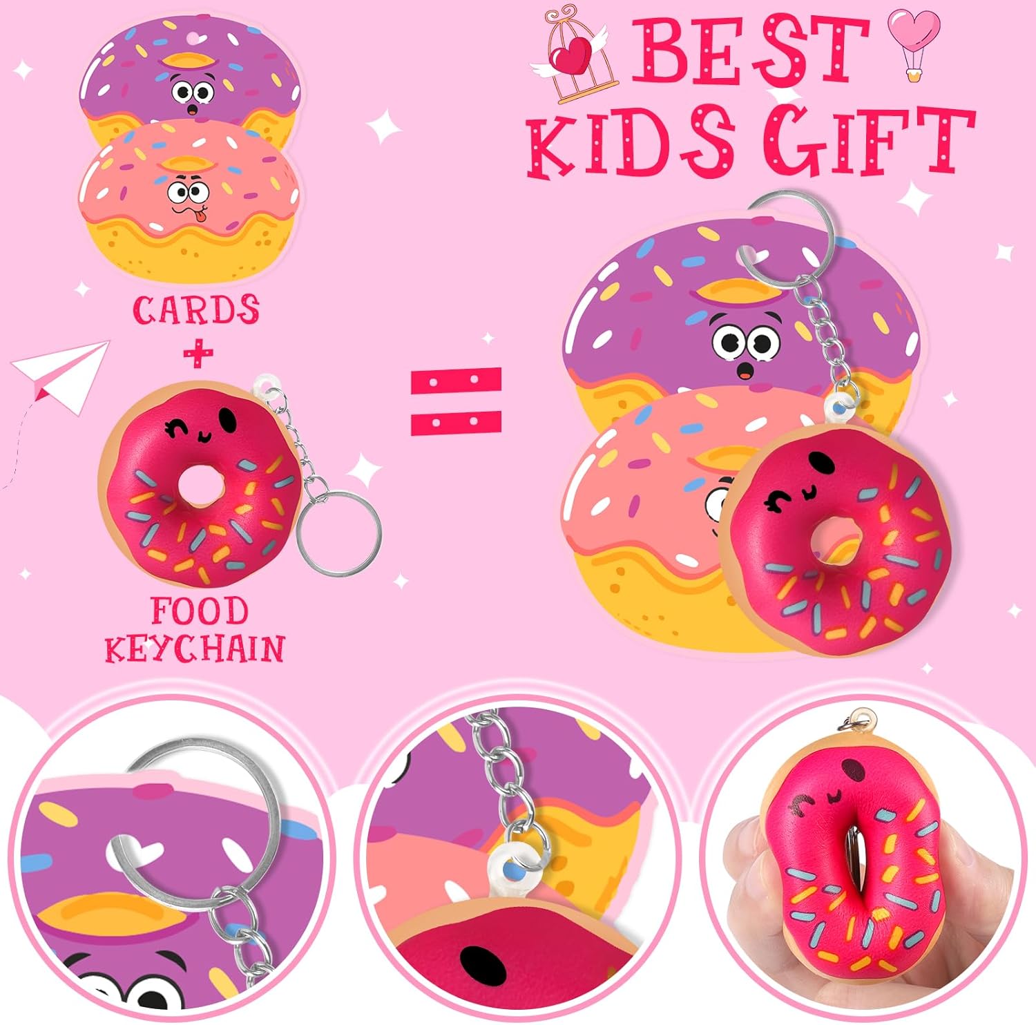 Valentines Day Cards for Kids School, 25PCS Slow Rising Squishy Toys for Boys and Girls, Valentines Cards for Kids Classroom with Keychains, Valentines Classroom Exchange Party Favors