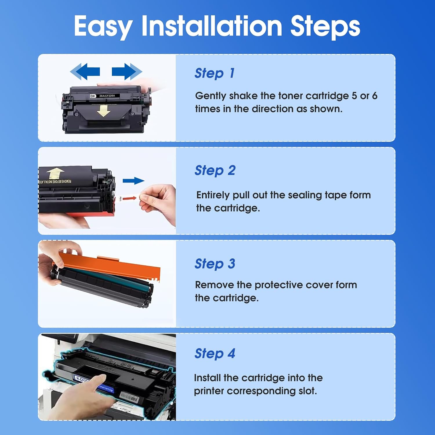 26A CF226A Toner Cartridge Compatible Replacement for HP 26A CF226A 26X CF226X Pro MFP M426fdw M426fdn M426dw M402dn M402n M402dw Series Printer High Yield Black 2-Pack