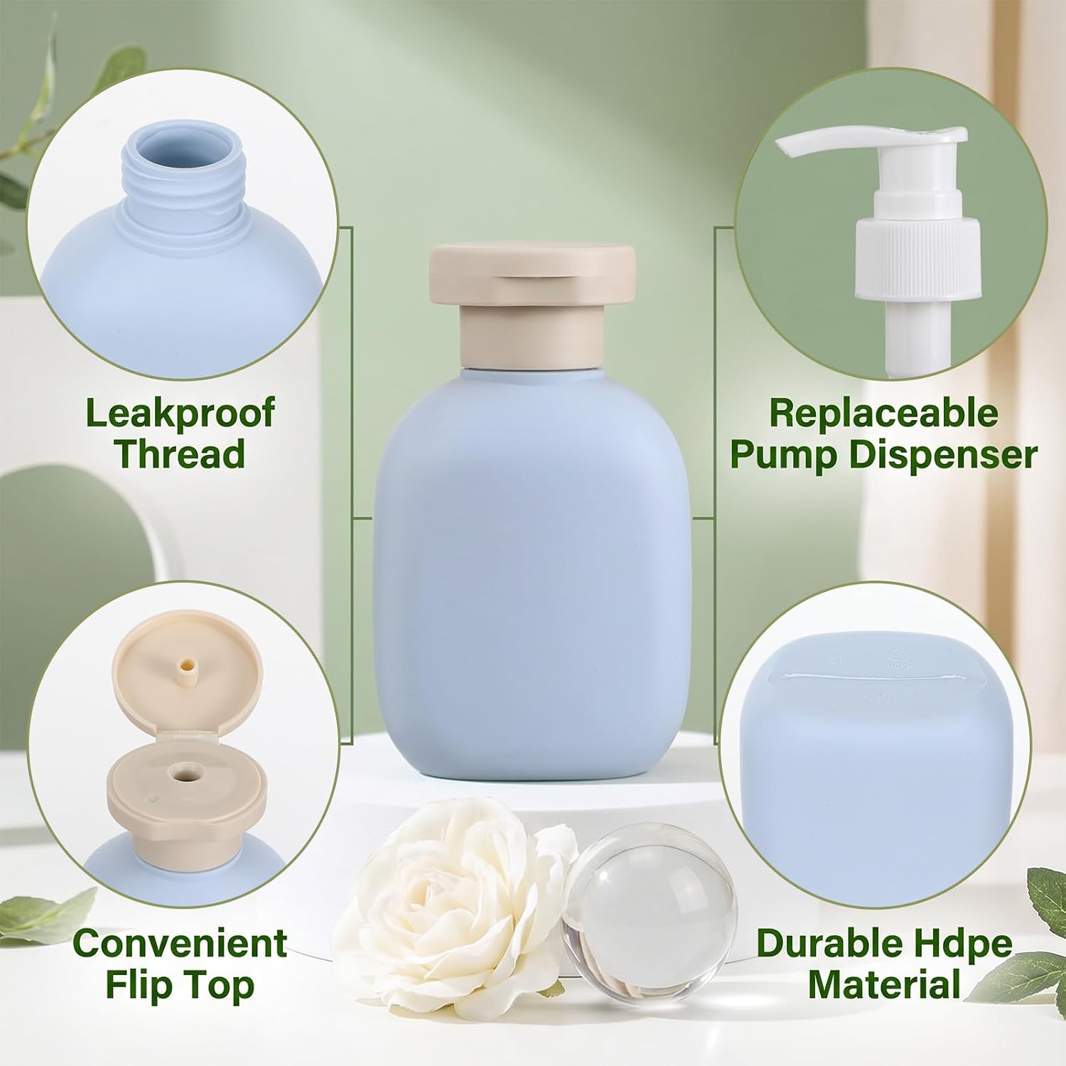 3.4oz Travel Bottle with Flip Cap, 2 Pack Leak Proof Squeeze Bottles image 3