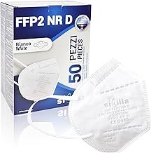 SIBILLA 50 Pezzi Mascherine FFP2 NR D Bianche Certificate CE0465 Ente Italiano, Mascherine FFP2 Made in Italy per Adulti a 5 Strati in Confezioni Singole