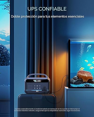 Miniatura 5 de Estación de energía portátil de 600 W (sobretensión de 1200 W), generador solar de 576 Wh (180,000 mAh), batería LFP de carga rápida de 1 hora,