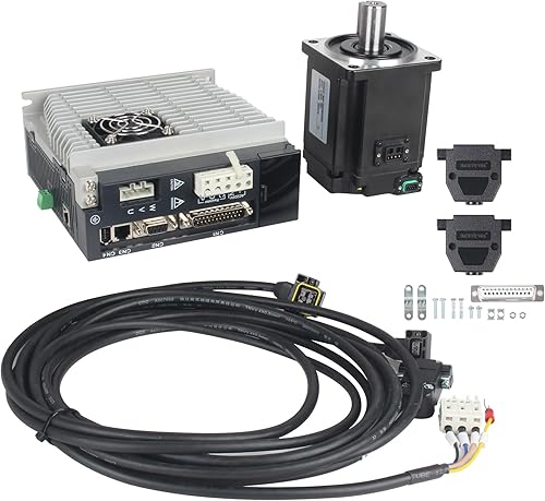 Miniatura 1 de CNCTOPBAOS Kit de servomotor de 750 W CA, 2.39Nm 0.75KW 3000rpm Servo Motor y Sistema Controlador de Controlador 220V, codificador de 17 bits para