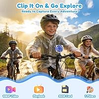 Vista 3 de PROGRACE Cámara impermeable para niños, cumpleaños para niños de 3 a 12 años, cámara de video submarina HD 1080P para niños, juguetes de piscina