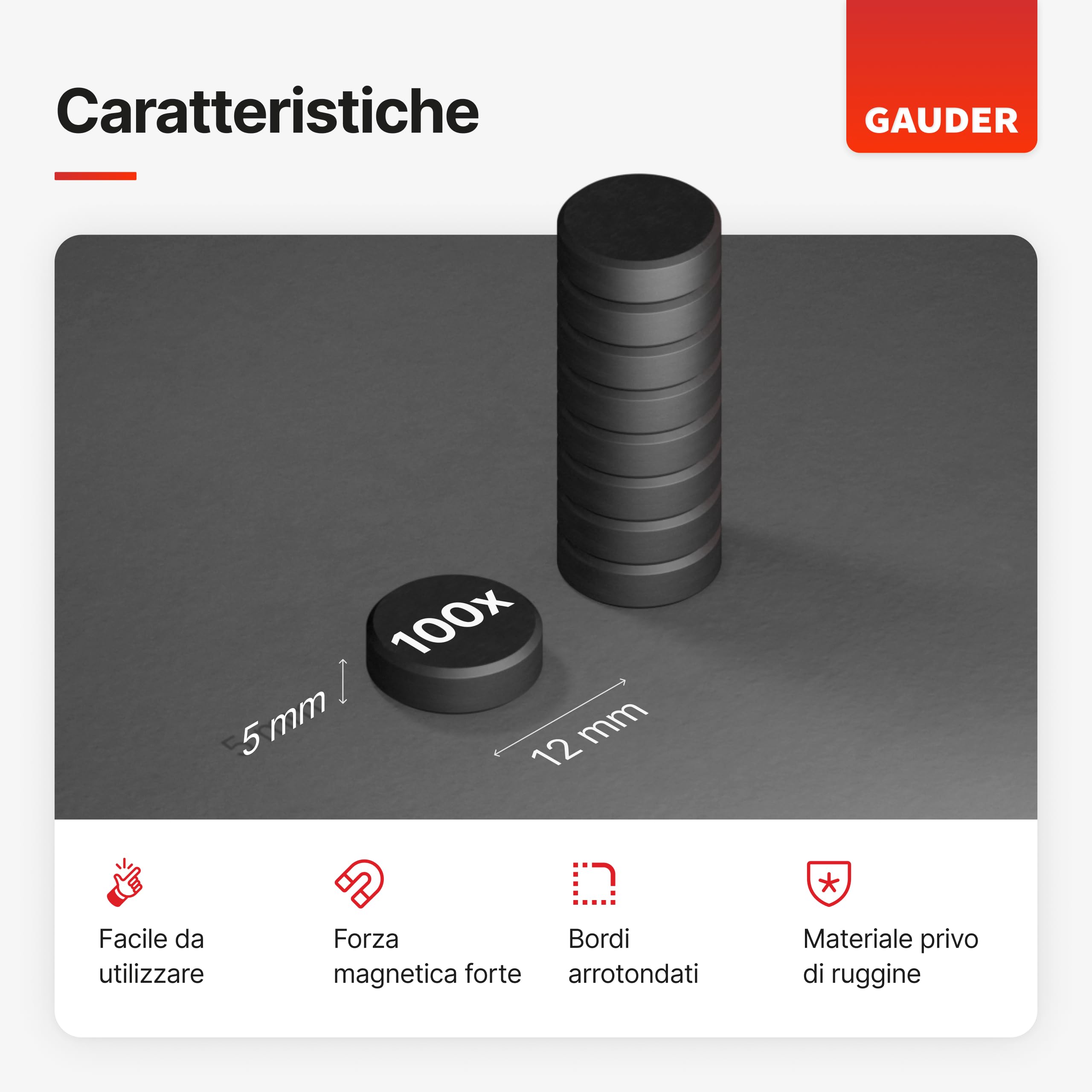 50 Magneti Al Neodimio Extra Forti 12x6x3 Mm - Calamite Rettangolari Per Frigorifero, Lavagne E Artigianato - Foto 2