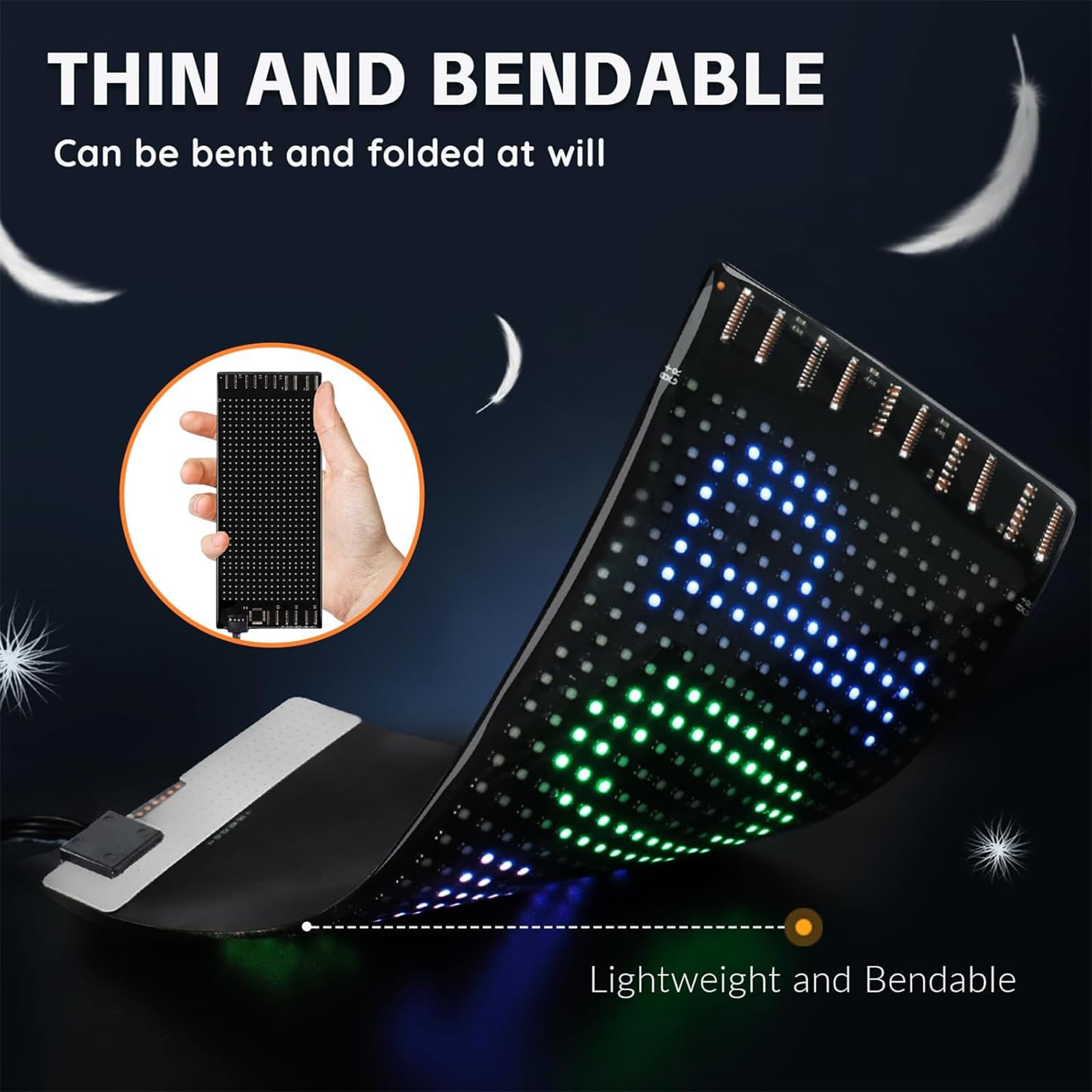 Euakee Segno Principale per L'automobile, Segno Programmabile di Scorrimento Leggero Degli Occhi del Diavolo di DIY per L'automobile, APP Fessibile del Segno del LED & Telecomando, 2,76x6,81 pollici