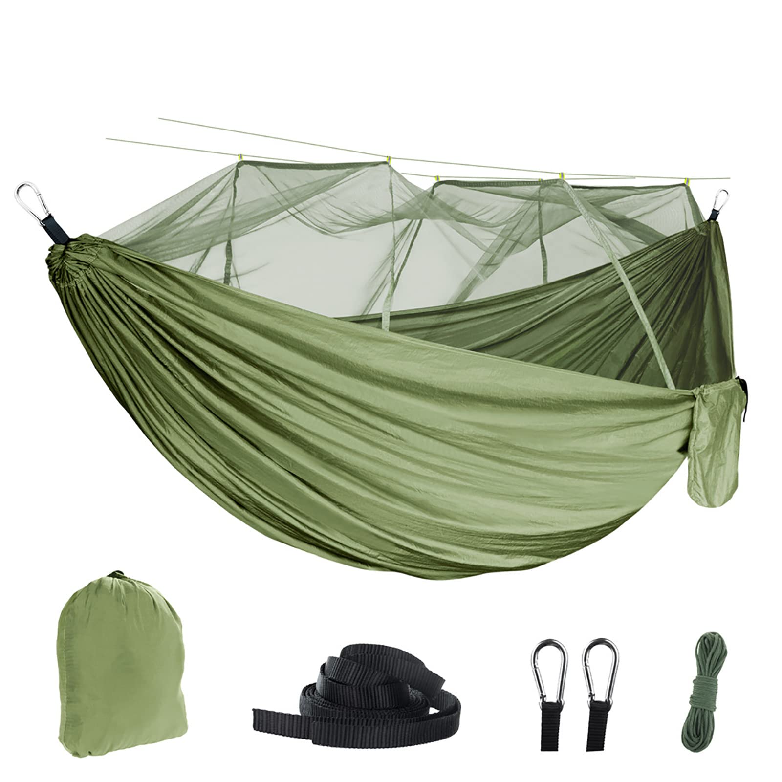 amaca, Capacità di carico 400 kg, traspirante for esterni for campeggio, viaggi, trekking, 280 x 185 cm, realizzato in paracadute in nylon