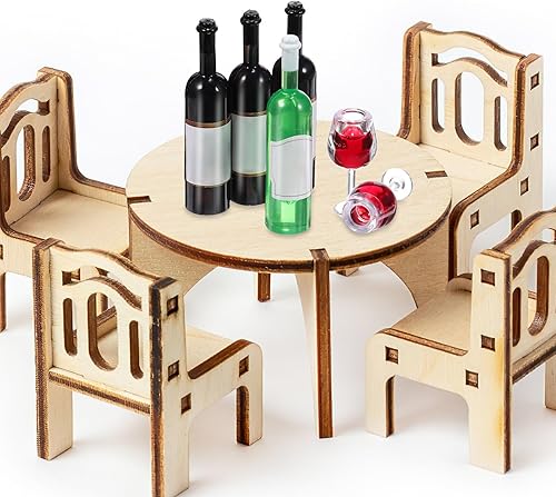 Miniatura 2 de Mini botellas de 18 unidsset de botellas de vino para casa de muñecas, copas de vino en miniatura, modelo rojo, tazas pequeñas para decoración de