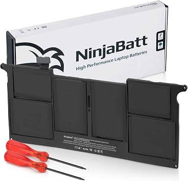 NinjaBatt Battery A1465 A1370 for Apple MacBook Air 11" [Mid 2011 2012 2013 Early 2014 2015 2016 2017 Years] A1495 A1406 - High Performance [5100mAh/39Wh/7.6V]