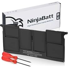 NinjaBatt Battery A1465 A1370 for Apple MacBook Air 11" [Mid 2011 2012 2013 Early 2014 2015 2016 2017 Years] A1495 A1406 - High Performance [5100mAh/39Wh/7.6V]