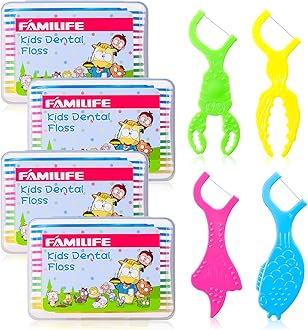 Sponsored Ad - FAMILIFE Kid Floss Picks, 120 Pcs Kid's Dental Floss Pick Without Fluoride, Kid Flossers with 4 Travel Handy Cases, Helps to Fight Tooth Decay and Keep Your Kids’ Teeth Clean