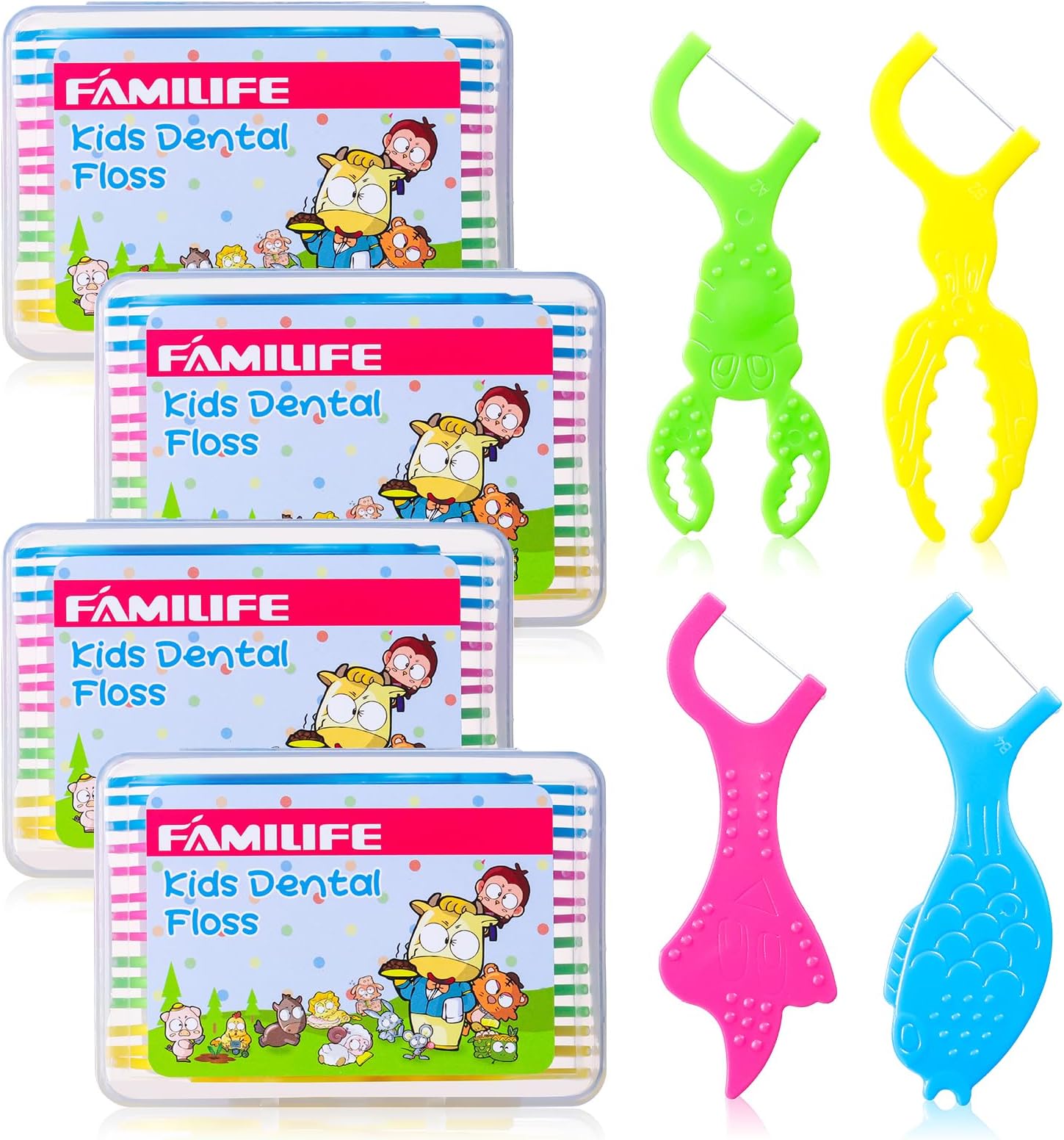 Sponsored Ad - FAMILIFE Kid Floss Picks, 120 Pcs Kid's Dental Floss Pick Without Fluoride, Kid Flossers with 4 Travel Handy Cases, Helps to Fight Tooth Decay and Keep Your Kids’ Teeth Clean