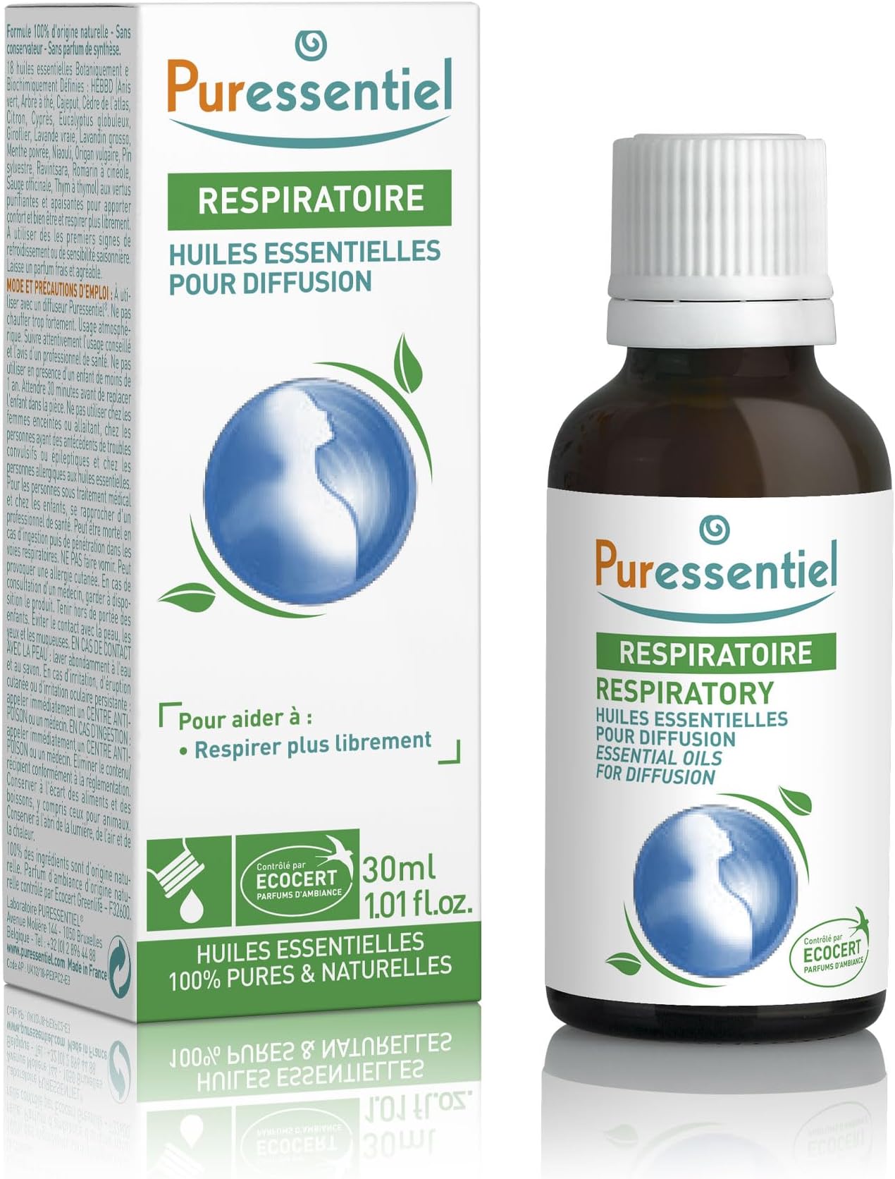 Essential Oils for Diffuser, Respiratory Blend 30 ml - Aromatherapy, 100% Pure & Natural Blend of Essential Oils, with Purifying & Soothing Properties - Helps with First Signs of Cold