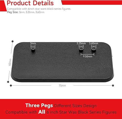 Miniatura 3 de SIXPOINTS 36 piezas de base de exhibición de figuras de acción multiclavija de 6 pulgadas, soporte de soporte compatible con figuras de juguete de