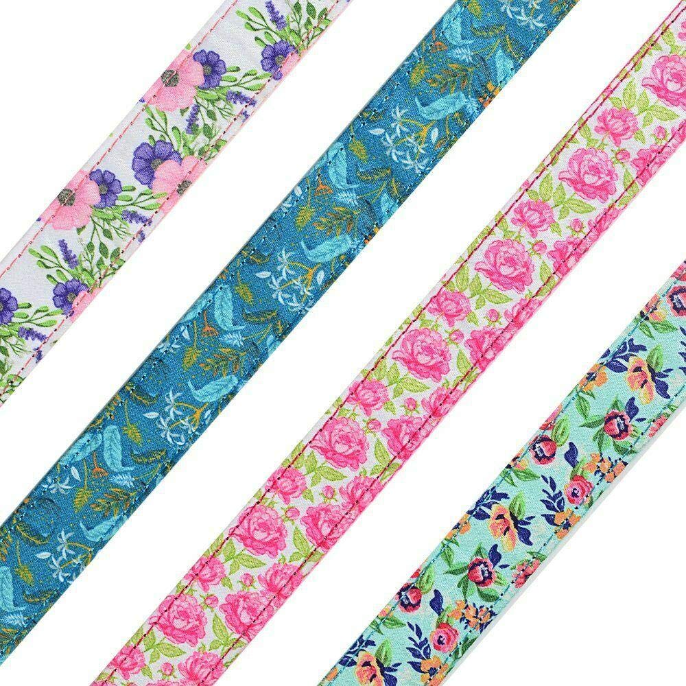Chien Laisse Réglable en Nylon Cool Collier De Chien Personnalisé Sculpté Nom Téléphone Bleu Pitbull Personnalisé Colliers De Chien Accessoires De Chien Tag-Rosey_Set_M