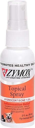 Zymox Spray tópico para puntos calientes para perros y gatos con 1% de hidrocortisona, 2 onzas