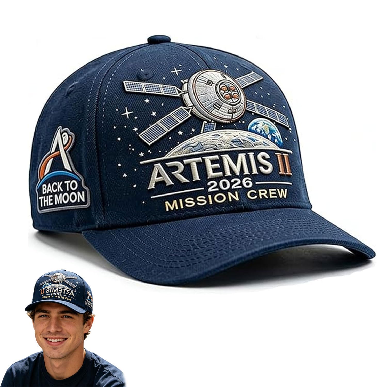 Generico Artemis II Lunar Mission Commemorative Adjustable Embroidered Baseball Hat