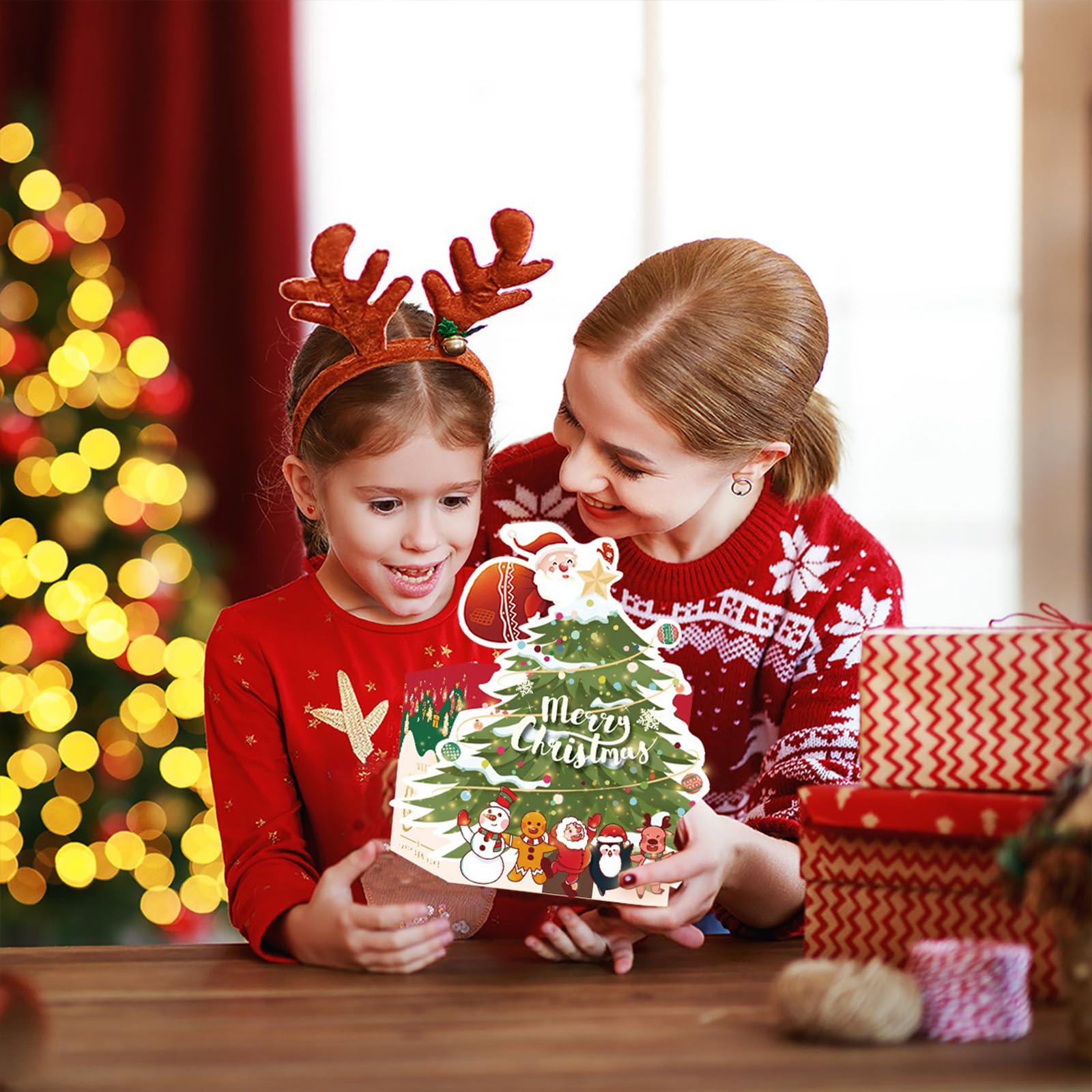 Christmas Money Pull Surprise Pouch for Kids/Adults - Xmas Cash Box with Money Cake Pull, Card and Bags, Color-merry Christmas-d - Image 4