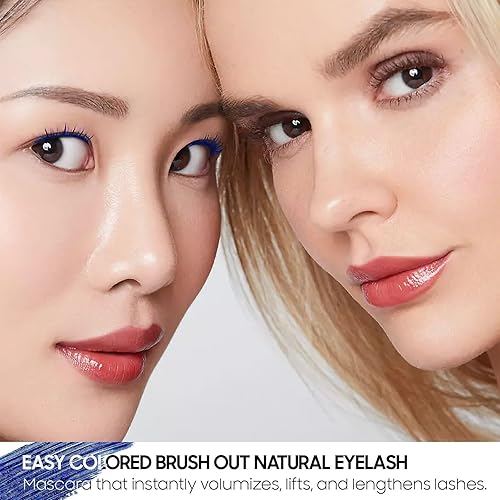 Tubing Mascara Black Volume And Length, Long-Lasting Waterproof Colored for Women Eye Makeup, Fast Dry Curling Lengthening Mascara Creates Charming Erelashes, Cruelty Free (Blue)(Blue)