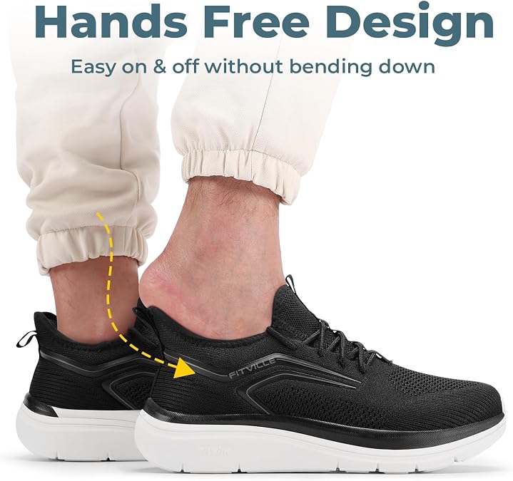 FitVille Mens Extra Wide Trainers Mesh Sneakers