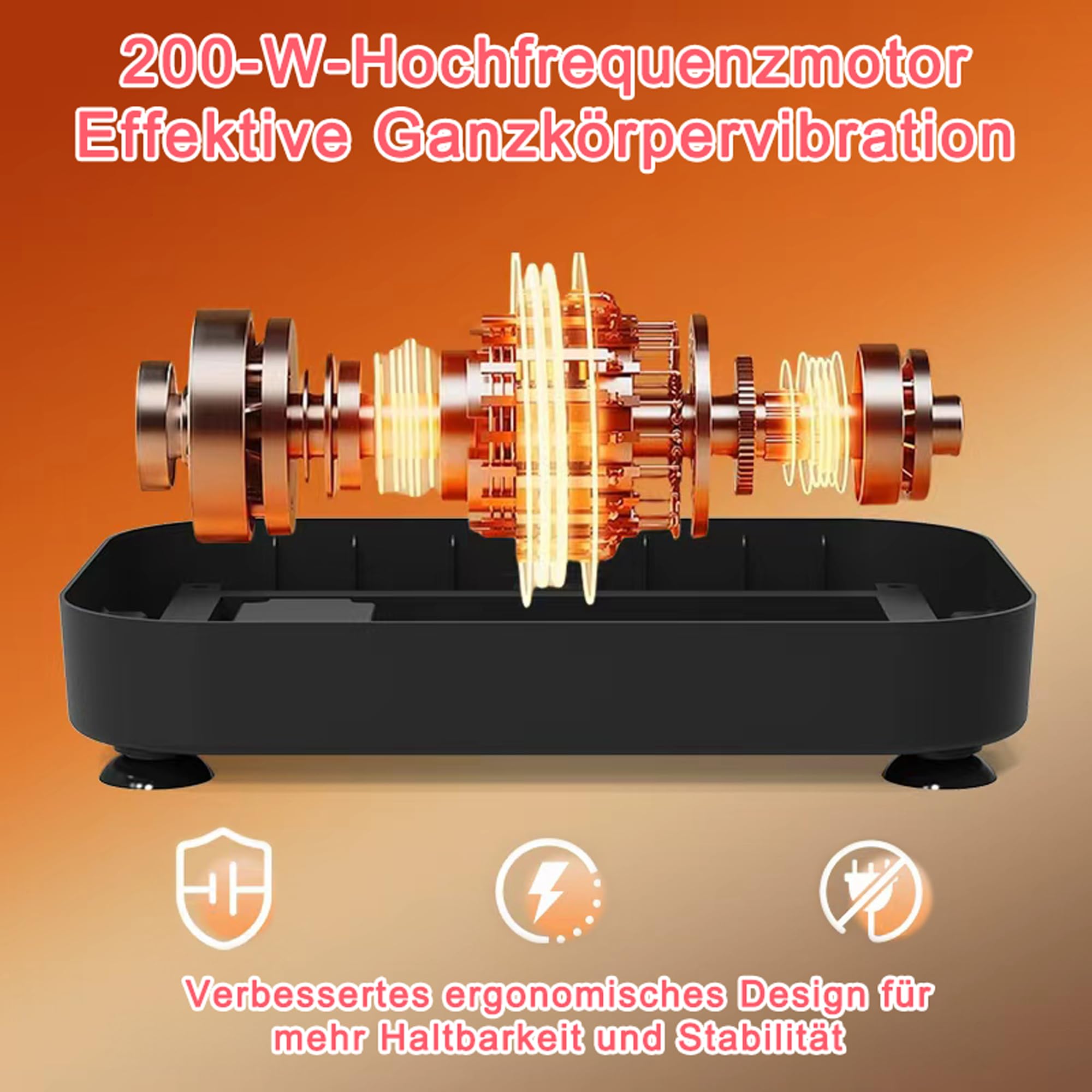Vibrationsplatte mit BT-Musik Funktion, 1-199 Geschwindigkeitsstufen & 5 Trainingsprogramme, Schüttelplattform für Ganzkörpertraining & Muskelaufbau, Ideal für Heim-Fitnessstudio
