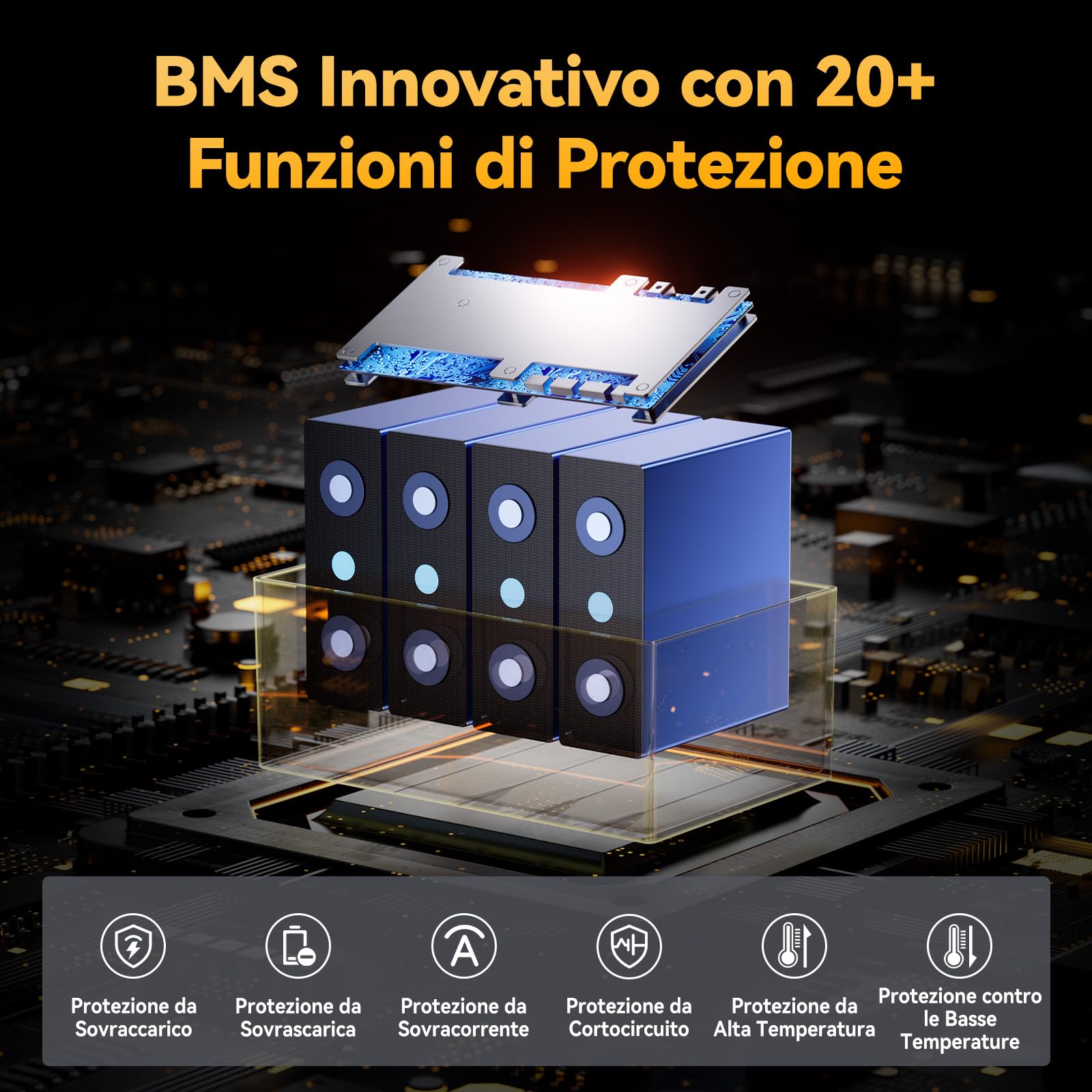 Power Queen Batteria al litio per uso marino da 12V 100A | 100A BMS, Bluetooth, IP65, Prot. basse temp., fino a 15000 cicli, Energia 1280Wh, per Trolling Motor, piccoli pescherecci