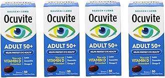 Ocuvite 50+ Eye Vitamin & Mineral Supplement, Multivitamin for Vision & Ocular Health with Omega-3, Zinc, Vitamins C & E, Lutein & Zeaxanthin, Zinc Supplements for Women and Men, 50 Softgels - 4 Pack
