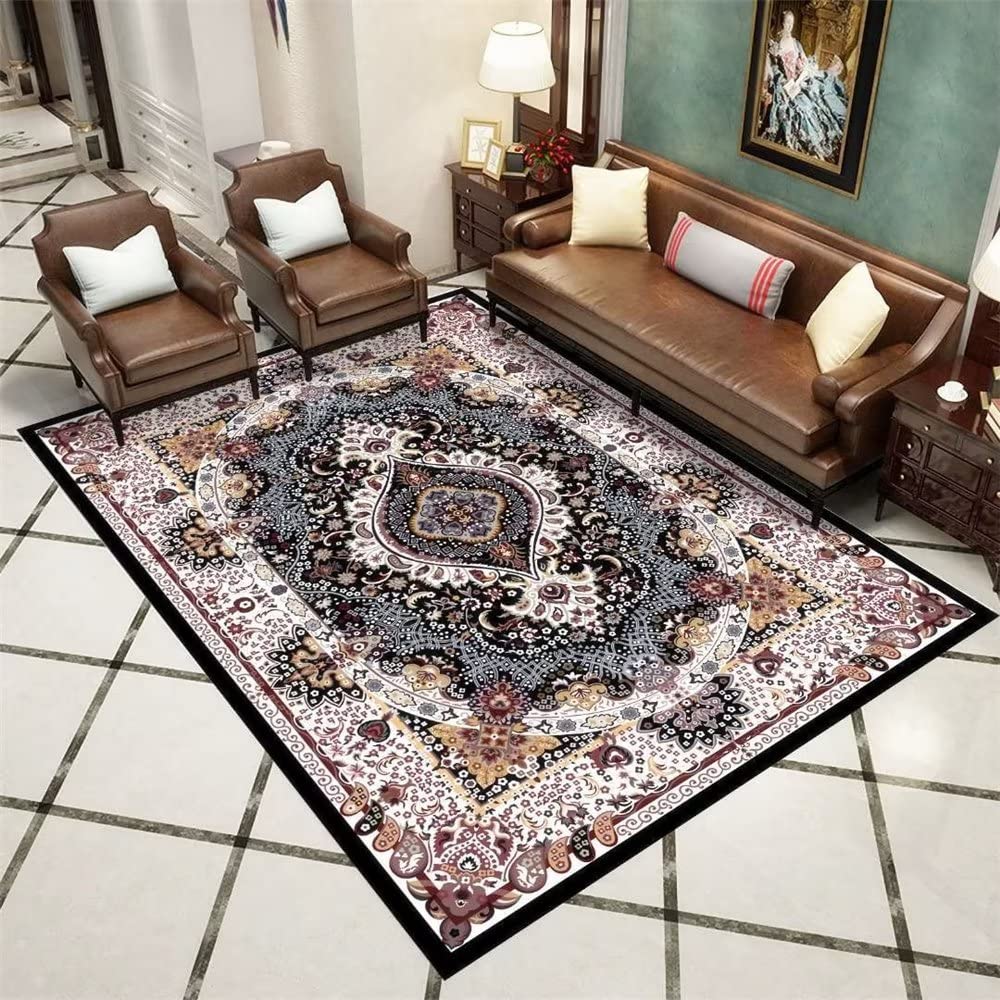 Tapis enfant garçon grand salon tapis gris rétro chambre ado 180x250cm
