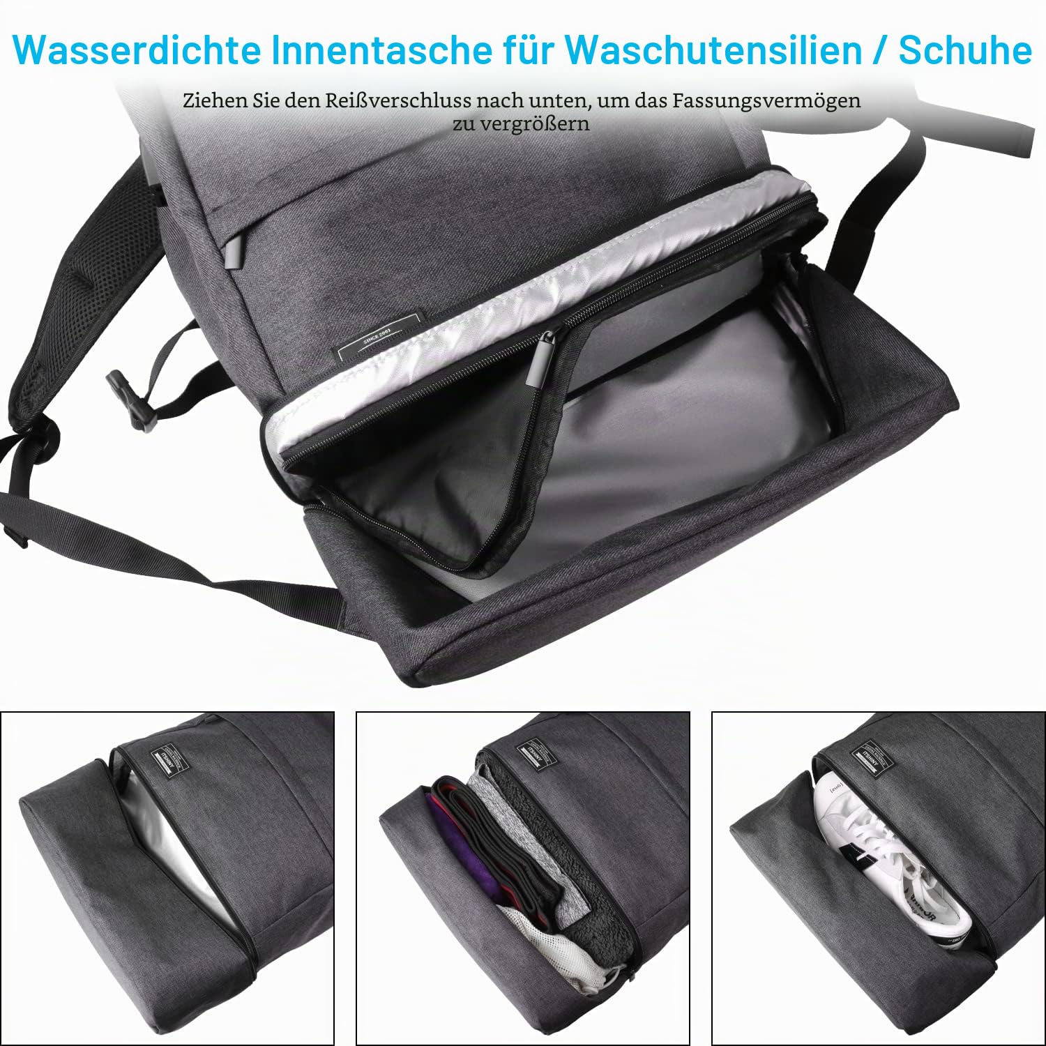 ITSHINY Sporttasche für männer Frauen, Umhängetasche für das Fitnessstudio, Reiserucksack,Gym Bag 3 in 1 Design mit Schuhfach, Gym Tasche wasserdicht und leicht