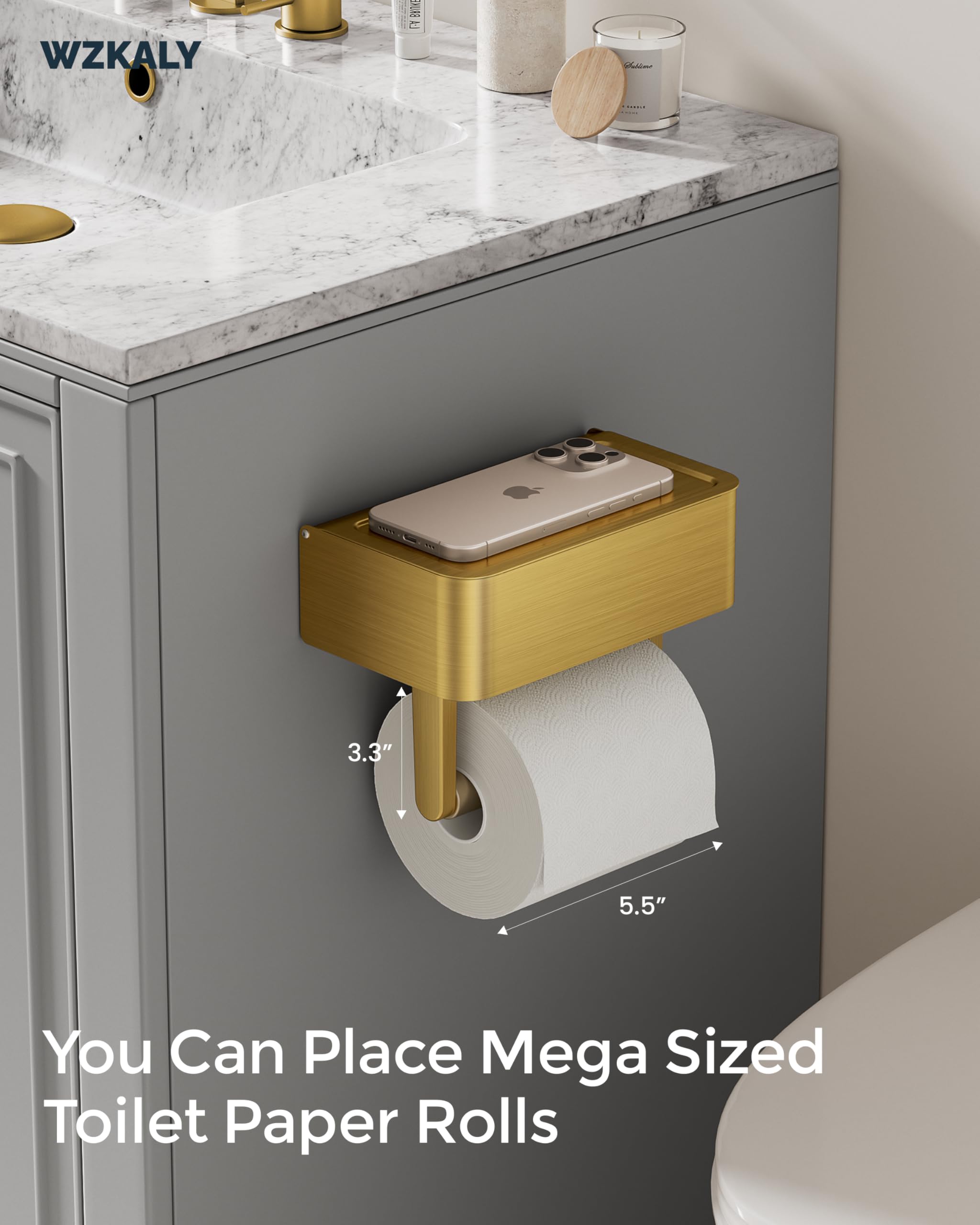 Soporte para Papel higiénico con Estante 697-G