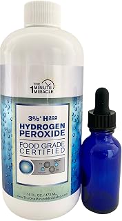 The One Minute Miracle 3% Food Grade Hydrogen Peroxide 16oz + Dropper - Recommended by The One Minute Cure Book, Pure & Non-GMO