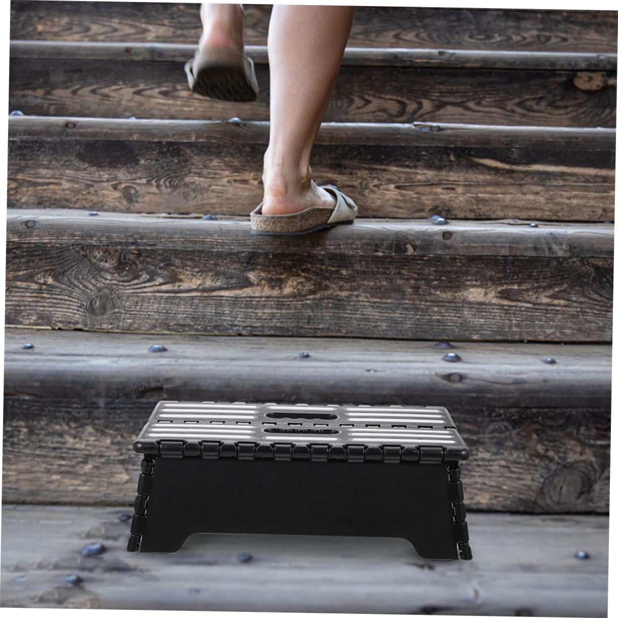 Anneome Escalera Antideslizante Portátil De Plástico PP para Personas Mayores Taburete Plegable para Cocina Fácil De Usar Casa o Jardín