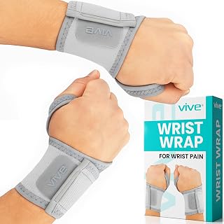 Vive Wrist Wrap Braces (2 Pack) - Tendonitis Support for Carpal Tunnel Arthritis - Sprained Pain Protection Sleeve - Weightlifting & Calisthenics Compression Stabilizer for Women, Men - Adjustable