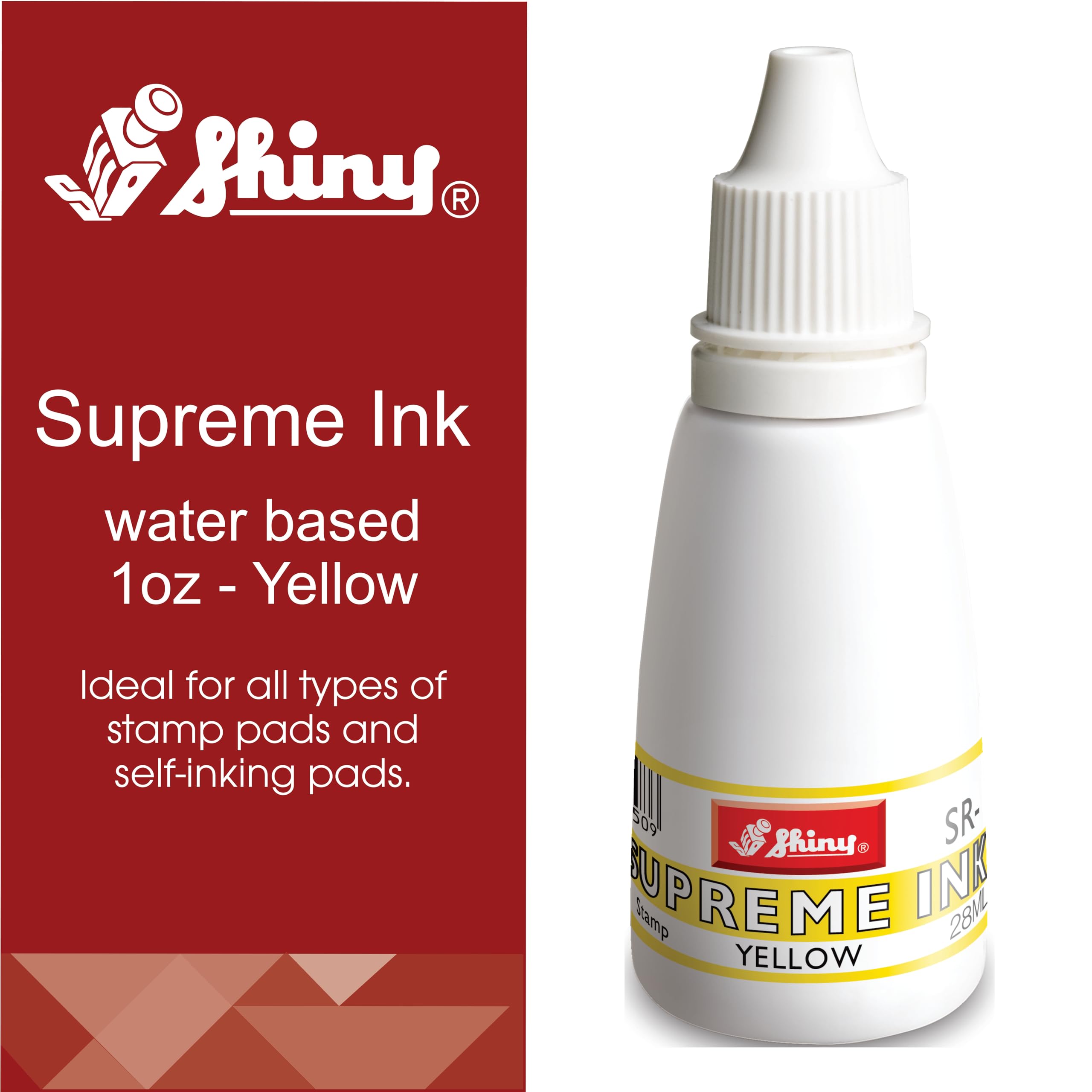 Yellow Refill Ink, Shiny Premium Water-Based Refill Ink for Rubber Stamps, 1oz - Image 2