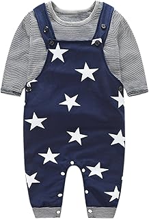 De feuilles Baby,Clothing,Baby Boys 0-24m,Dungarees Baby Boys Girls T-Shirt Tops + Bib Pants Overalls Jumpsuit Set Outfits Clothing Set