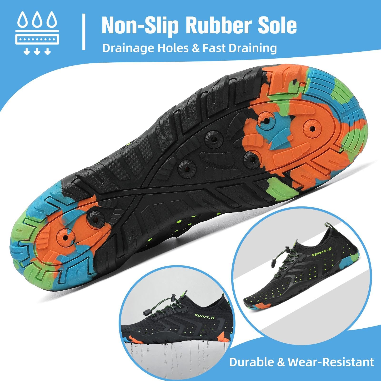 Mishansha Water Shoes for Women Men Barefoot Beach Shoe Quick Dry Aqua Swim Socks for Surfing Yoga Size 4.5-15 Women/3-13.5 Men