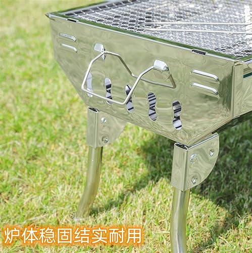 Miniatura 5 de Parrilla de carbón portátil para barbacoa, parrilla de carbón ligera simple para acampar al aire libre, viajes, parrilla de carbón portátil