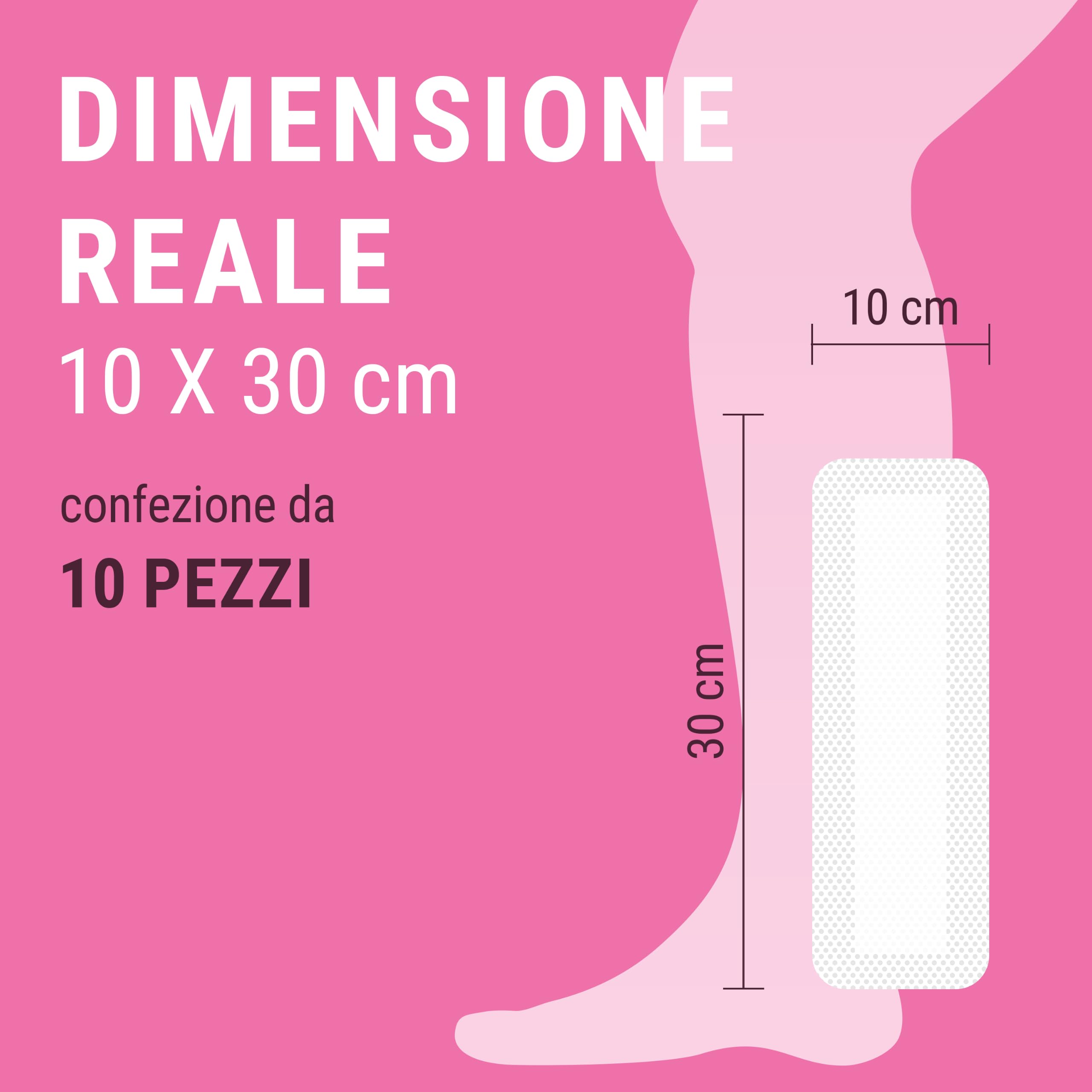 TOUCHMED Medicazione Sterile Adesiva in Silicone con Compressa Assorbente - 10x30 cm - Traspirante e Impermeabile - PAD Antiaderente - Monouso - Confezione da 10 Buste