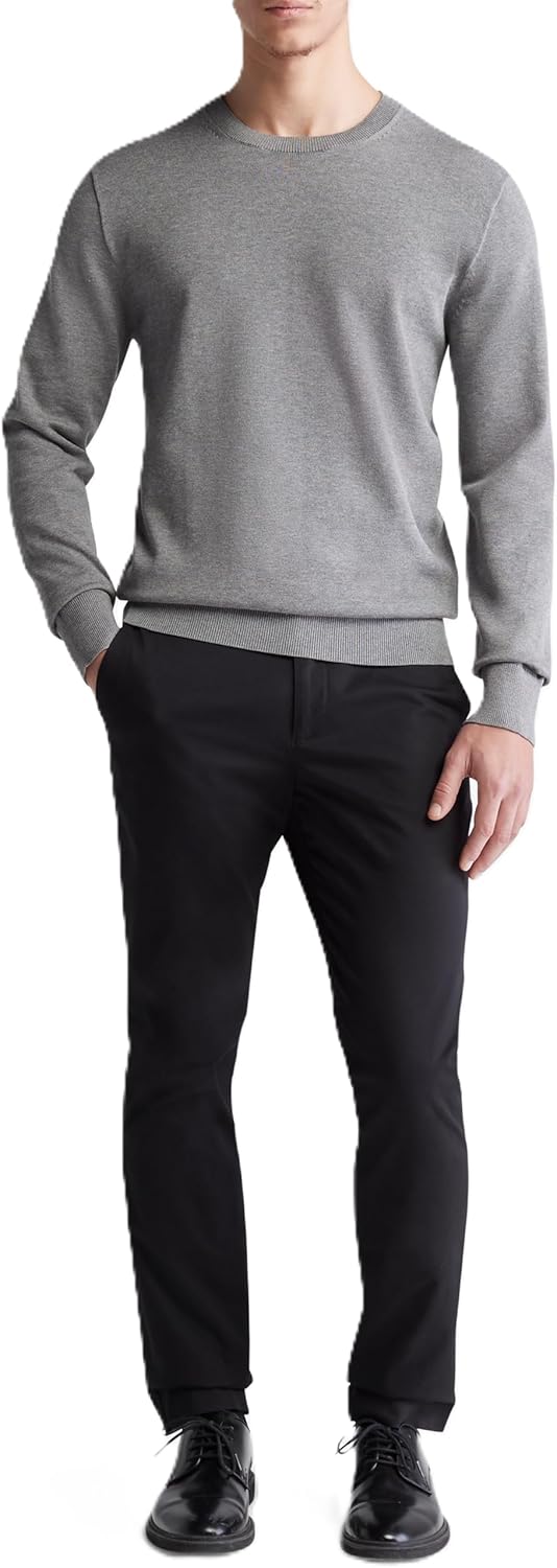 Calvin Klein Men's Knit Campus Crew Neck Cotton CK Golf Sweater