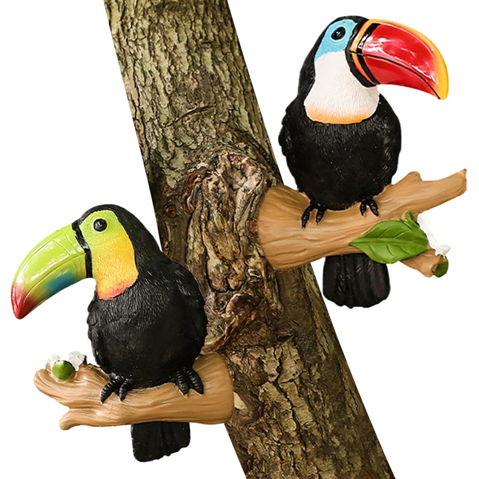 Figurines d'oiseaux et statue de perroquet pour animer votre pelouse et vos arbres