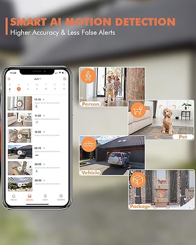Miniatura 3 de Dzees Cámaras de seguridad 2K inalámbricas para exteriores, cámara WiFi alimentada por batería para interiores y exteriores para seguridad del Negro